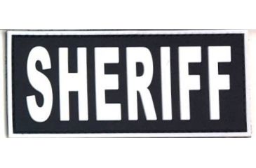 Image of TUFF Products Sheriff PVC Patch 4.5x2in, Black with White, 4.5x2&quot; P-Sheriff-4.5x2-BW