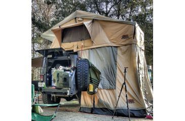 Image of Tuff Stuff Overland Rooftop Tent &amp; Annex Room 3 Person Ranger Overland Sand, Sand Tent/Black Cover, NSN N, TS-RTT-ANX-RAN