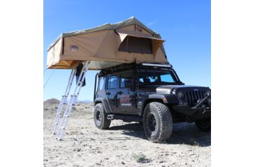 Image of Tuff Stuff Overland Rooftop Tent &amp; Annex Room 5 Person Elite Overland, Sand Tent/Black Cover, NSN N, TS-RTT-ANX-ELT