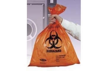 Image of Tufpak Autoclavable Biohazard Bags, 2.0 mil 14220-054 Orange Bags With Indicator