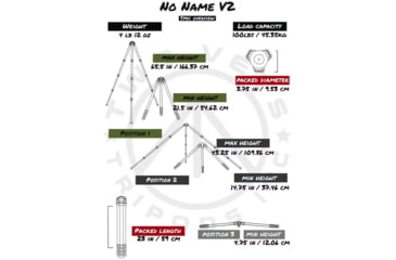 Image of Two Vets Tripods Inc No Name V2 Tripod, Carbon Fiber/Black, 23-65.5in, NONAMEV2