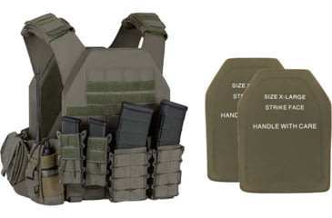 Image of UARM RPC Robust Plate Carrier, Ranger Green, Extra Large, w/ 2 SA3U Level III+ UHMWPE SAPI Armor Plates