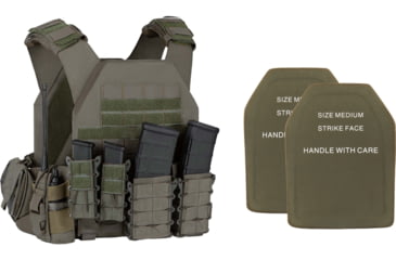 Image of UARM RPC Robust Plate Carrier, Ranger Green, Medium, w/ 2 SA3U Level III+ UHMWPE SAPI Armor Plates