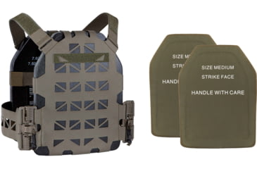 Image of UARM UPC Ultralight Plate Carrier, Ranger Green, Medium, w/ 2 SA3U Level III+ UHMWPE SAPI Armor Plates