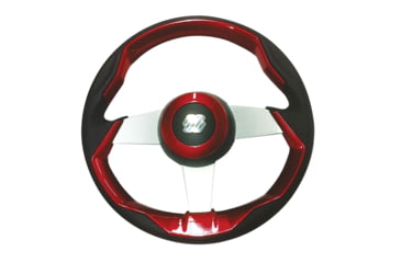 Image of Uflex USA G69481J Grimani 13.8in Steering Wheel With Spokes - Red, Silver, GRIMANI R/S