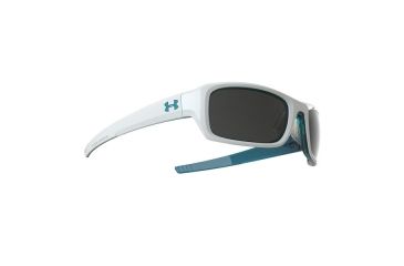 Image of Under Armour Surge, Crystal Clear Frame w/Turquoise Base, Gray Lens, U8600033-6700