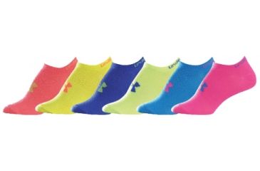 Image of Under Armour 9-11 Ua Wmns 6pk Neon No Show-neo - UA 3189-MD-NEO