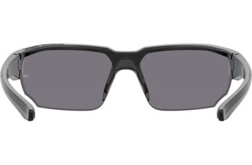 Image of Under Armour Blitzing Sunglasses with Shiny Black Frame and Green Temple Tips with Green to Grey Lens, Medium, UA0012S 7ZJ-Z9
