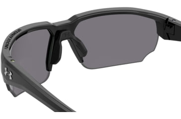 Image of Under Armour Blitzing Sunglasses with Shiny Black Frame and Green Temple Tips with Green to Grey Lens, Medium, UA0012S 7ZJ-Z9