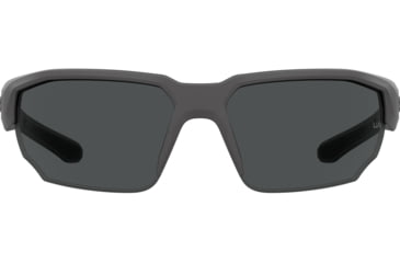Image of Under Armour Blitzing Sunglasses with Shiny Jet Grey Frame and Grey Lens, Medium, UA0012S R6S-IR
