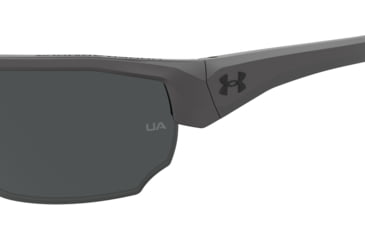 Image of Under Armour Blitzing Sunglasses with Shiny Jet Grey Frame and Grey Lens, Medium, UA0012S R6S-IR