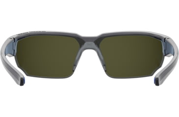 Image of Under Armour Blitzing Sunglasses with Transparent Grey Frame and Blue to Grey Mirror Lens, Medium, UA0012S KB7-W1
