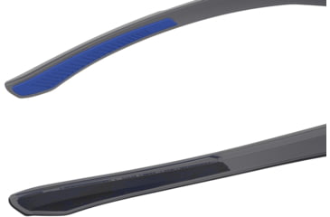 Image of Under Armour Blitzing Sunglasses with Transparent Grey Frame and Blue to Grey Mirror Lens, Medium, UA0012S KB7-W1