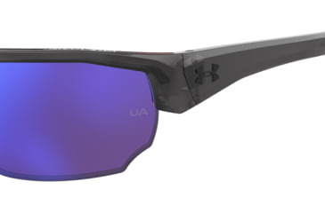 Image of Under Armour Blitzing Sunglasses with Transparent Jet Grey Frame and Violet Blue Gold Tuned Mirror Lens, Medium, UA0012S 268-PC