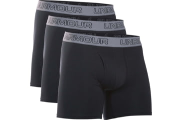 Image of Under Armour Charged Cotton 6inch 3 Pk, Black/grey Band - 12772790013XL