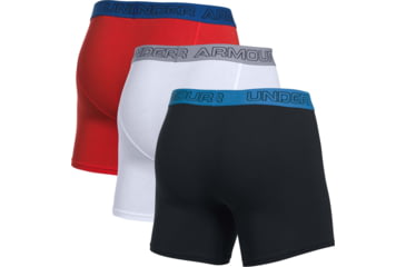 Image of Under Armour Charged Cotton Stretch 6in Boxerjock 3-Pack - Mens, Black/Red/White, 2X-Large, 12772790042XL
