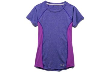Image of Under Armour CoolSwitch Trail Short Sleeve T-Shirt - Women's-Deep Orchid/Reflective-X-Small