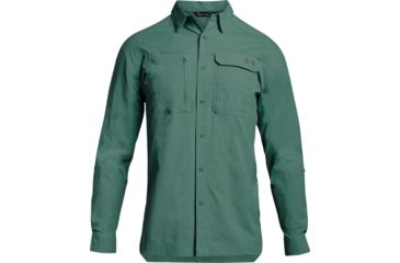 Image of Under Armour Fish Hunter Long Sleeve Solid, AEGEAN GREEN/Graphite, SM, 1300036-707-SM