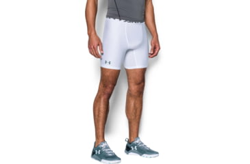 Image of Under Armour HeatGear Armour Mid Boxer - Mens, White, X-Large, 1289566100XL