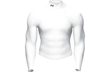 Image of Under Armour Men's ColdGear Longsleeve Mock - White Color 1000512-100