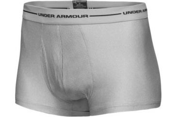 Image of Under Armour Men's HeatGear 3'' Short Boxer Jock - Medium Heather Grey Color 1000666-080