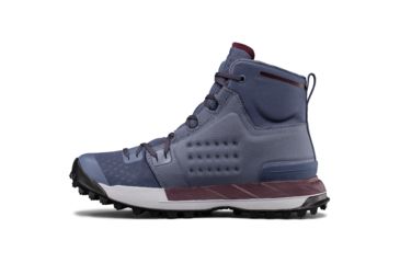 Image of Under Armour Newell Ridge Mid GTX Hiking Shoe - Women's-Apollo Gray/Steel/Raisin Red-Medium