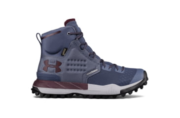 Image of Under Armour Newell Ridge Mid GTX Hiking Shoe - Women's-Apollo Gray/Steel/Raisin Red-Medium