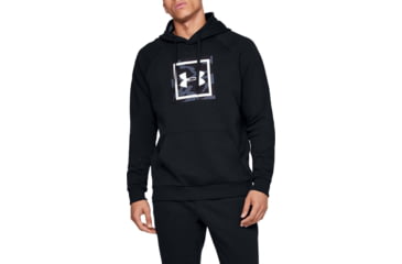 Image of Under Armour Rival Fleece Printed Hoodie - Mens, Black, Small, 1345636001SM