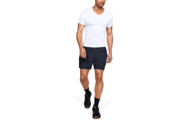 Image of Under Armour Tactical HeatGear Compression V-Neck T-Shirt - Mens, White, 3X-Large, 12160101003X