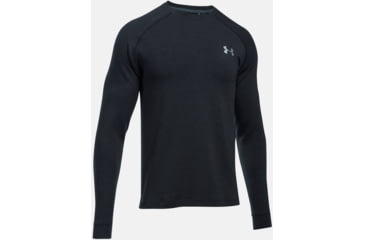 Image of Under Armour Tech Terry Crew Shirt - Men's-Black/Black/Silver-Small