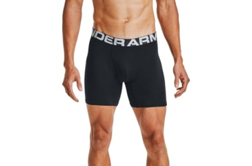Image of Under Armour UA Charged Cotton 6in Boxer Briefs 3 Pack - Mens, Black, Extra Large, 1363617001XL