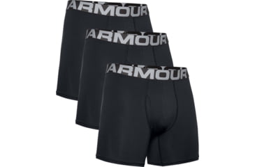 Image of Under Armour UA Charged Cotton 6in Boxer Briefs 3 Pack - Mens, Black, Extra Large, 1363617001XL