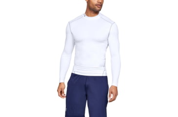 Image of Under Armour UA ColdGear Armour Compression Mock - Mens, White, Large, 1265648100LG