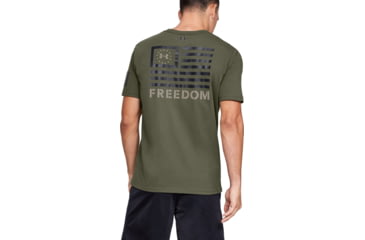 Image of Under Armour UA Freedom Banner Tactical Graphic T-Shirt - Mens, Marine OD Green, Medium, 1352147390MD