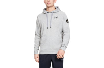 Image of Under Armour UA Freedom Flag Rival Pullover Hoodie - Mens, Steel Light Heather, 3X-Large, 13526780353X