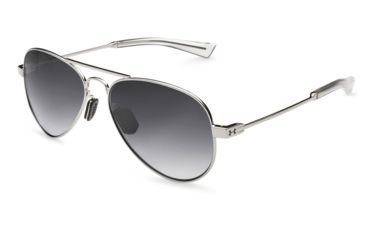 Image of Under Armour UA Getaway M Sunglasses, Gray Gradient Lens, Gloss Silver, One Size Fits Most, UA8600118-921406