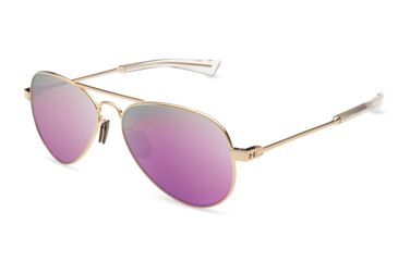 Image of Under Armour UA Getaway M Sunglasses, Pink Mirror Lens, Gloss Rose Gold, One Size Fits Most, UA8600118-941452