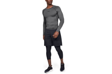 Image of Under Armour UA HeatGear Armour Long Sleeve Compression Shirt - Mens, Carbon Heather, X-Large, 1257471090XL