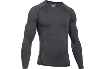 Image of Under Armour UA HeatGear Armour Long Sleeve Compression Shirt - Mens, Carbon Heather, X-Large, 1257471090XL