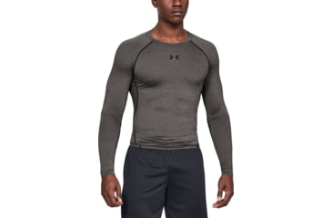 Image of Under Armour UA HeatGear Armour Long Sleeve Compression Shirt - Mens, Carbon Heather, X-Large, 1257471090XL