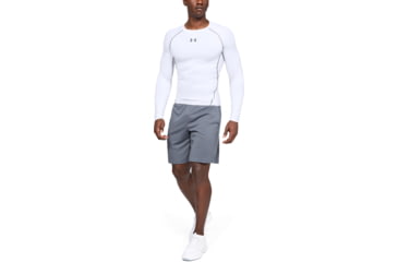Image of Under Armour UA HeatGear Armour Long Sleeve Compression Shirt - Mens, White, 3X-Large, 12574711003X
