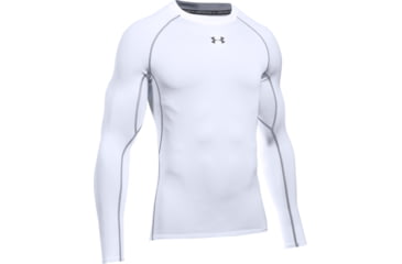 Image of Under Armour UA HeatGear Armour Long Sleeve Compression Shirt - Mens, White, 3X-Large, 12574711003X