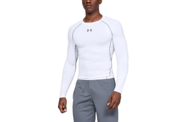 Image of Under Armour UA HeatGear Armour Long Sleeve Compression Shirt - Mens, White, 3X-Large, 12574711003X