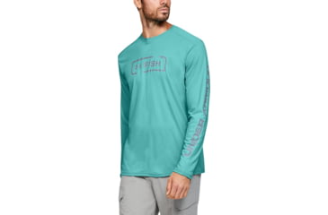 Image of Under Armour UA Iso-Chill Shore Break Crew Long Sleeve Shirt - Mens, Radial Turquoise, X-Large, 1344119482XL