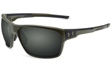 Image of Under Armour UA No Limits Sunglasses, Gray Lens, Satin Rough Green, One Size Fits Most, UA8630130-310100
