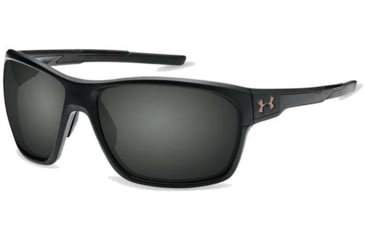 Image of Under Armour UA No Limits Sunglasses, Gray Polarized Lens, Satin Black, One Size Fits Most, UA8630130-010108