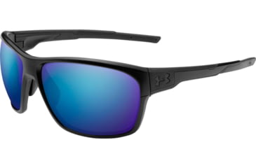 Image of Under Armour UA No Limits Sunglasses, Offshore Tuned Polarized Lens, Satin Black, One Size Fits Most, UA8650130-010167