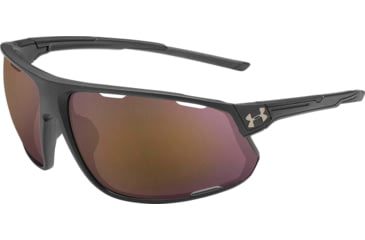 Image of Under Armour UA Strive Sunglasses, Black Tuned Road Lens, Satin Black, One Size Fits Most, UA8650108-010124