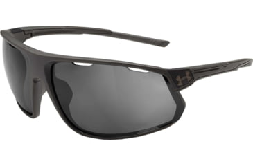 Image of Under Armour UA Strive Sunglasses, Graphite Polarized Lens, Satin Carbon, One Size Fits Most, UA8640108-060118
