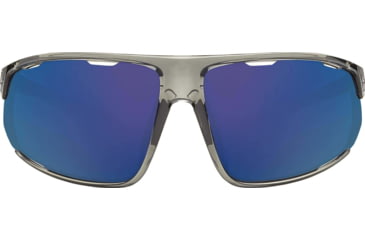 Image of Under Armour UA Strive Sunglasses, Hi Pro Blue Mirror Lens, Gloss Crystal Smoke, One Size Fits Most, UA8600108-040162